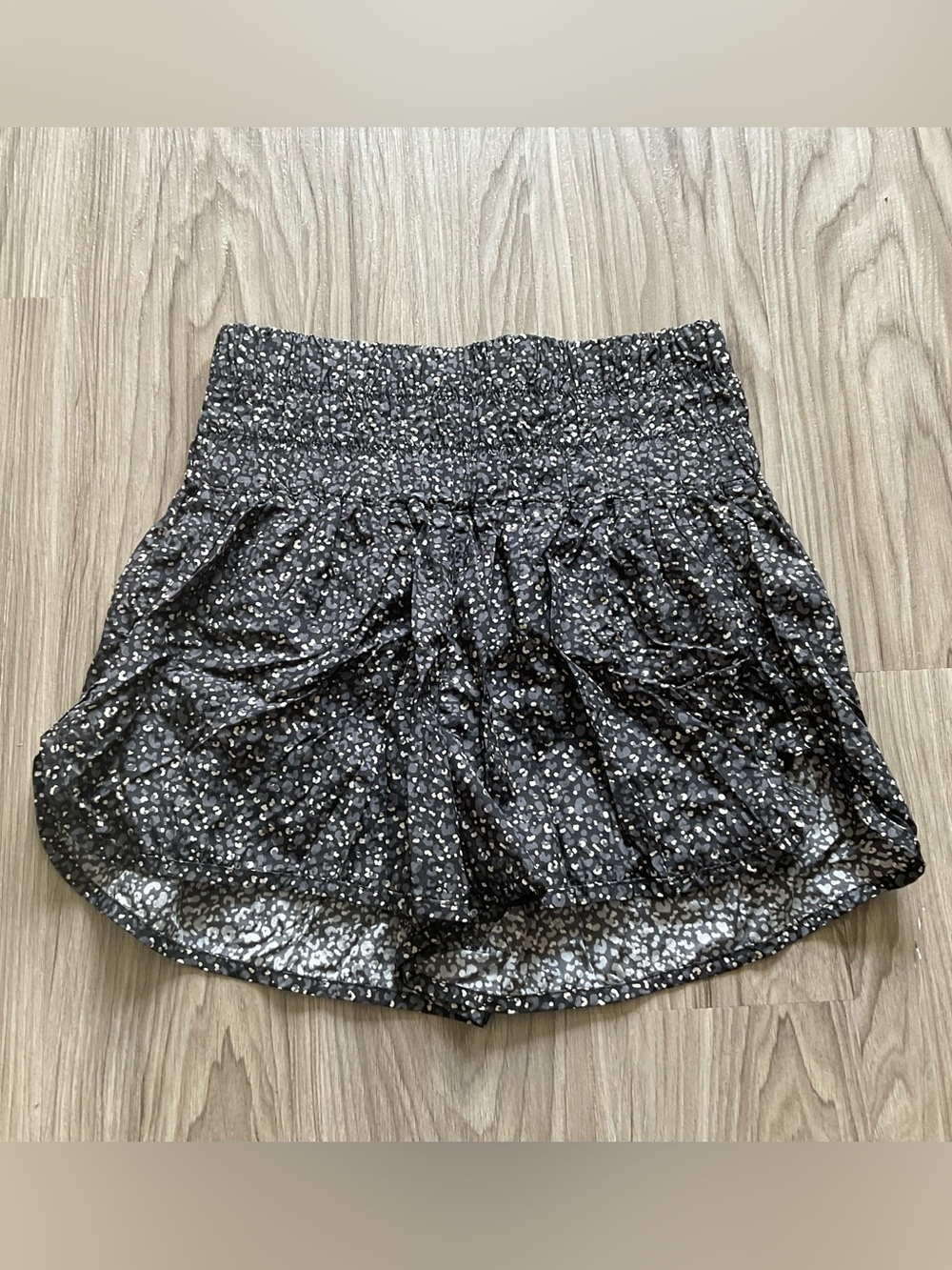 Free People Movement FP The Way Home Black, Cream Leopard Print Shorts Size L